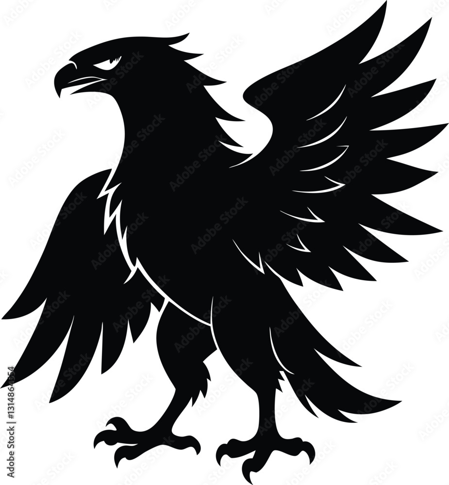 Obraz premium Eagle Bird Silhouette Vector File, Eagle Icon Vector
