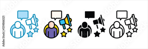 Influencer Marketing  Icon Set Multiple Collection