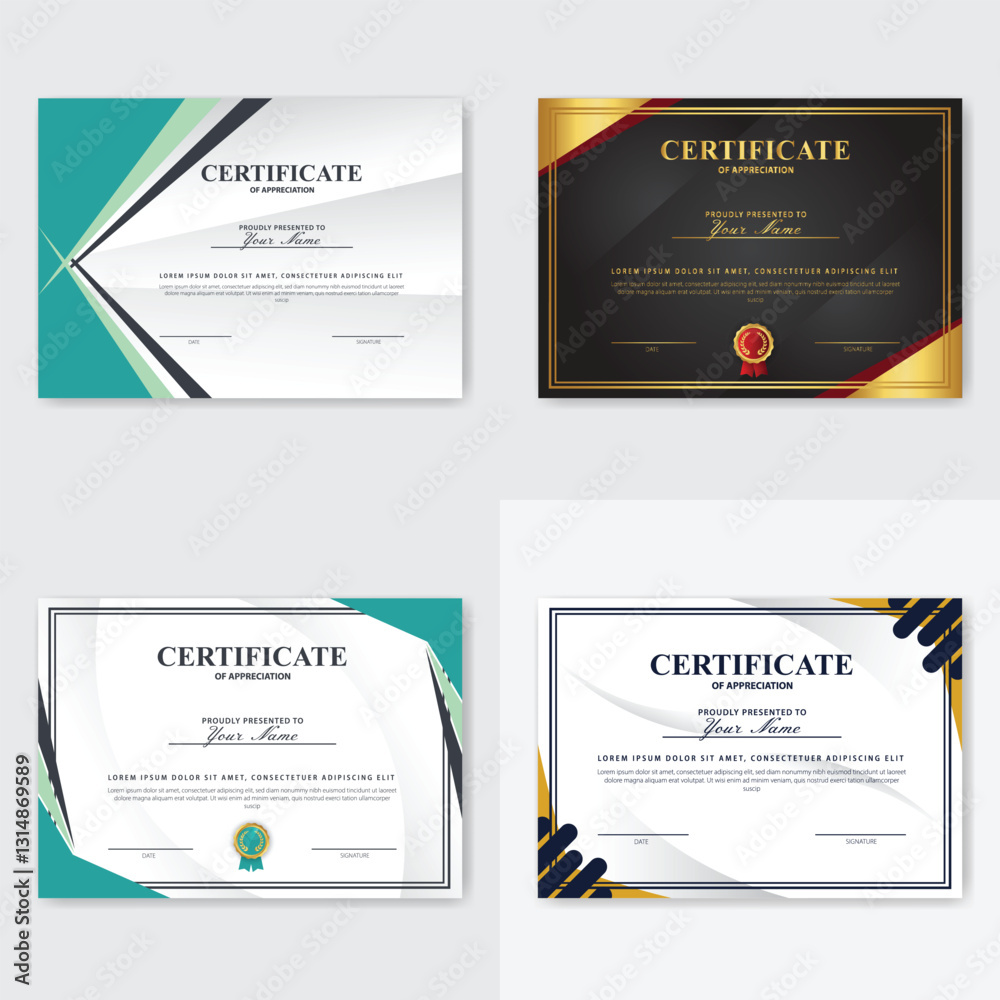 Fototapeta premium Four Appreciation Certificate Designs (1)