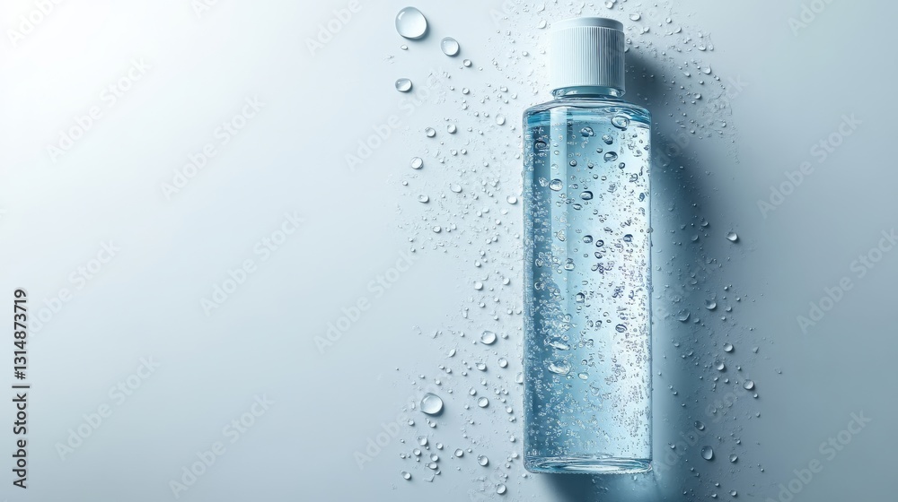 Refreshing Hand Sanitizer Gel Bottle with Water Droplets Refreshing Hand Sanitizer Gel Bottle with Water Droplets