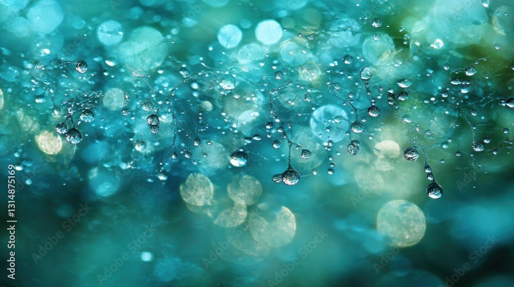 Fototapeta premium Aqua Dewdrops: A Symphony of Nature's Jewels