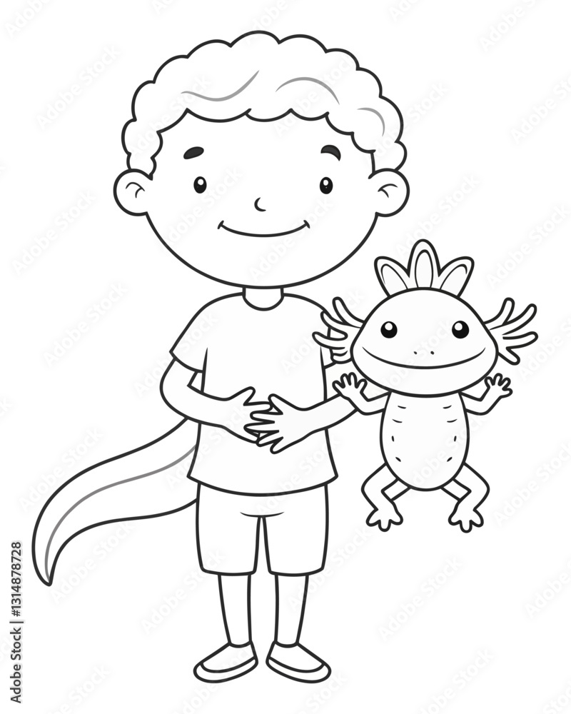 Axolotl coloring book far kids pages Axolotl coloring book far kids pages