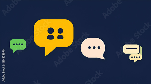 Speaking icon set. Communication icons collection. Containing discussion, speech bubble, talking, consultation and conversation icon vector illustration.