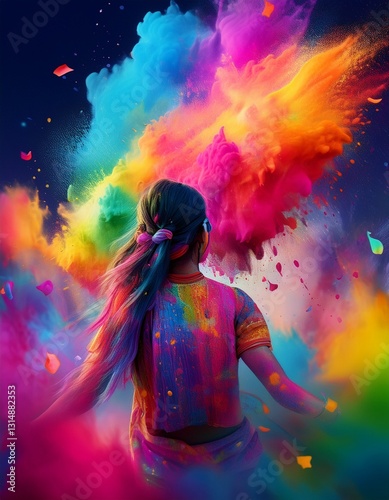 holi snapchat geofilter with animated powder cloud effect photo