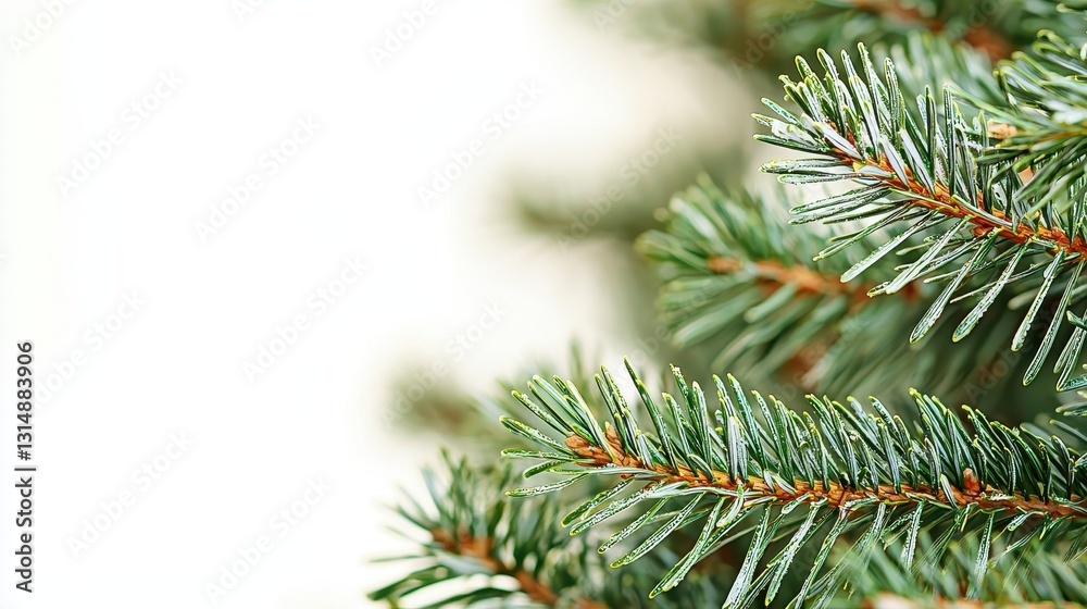 Fir Branches Against White Background Fir Branches Against White Background