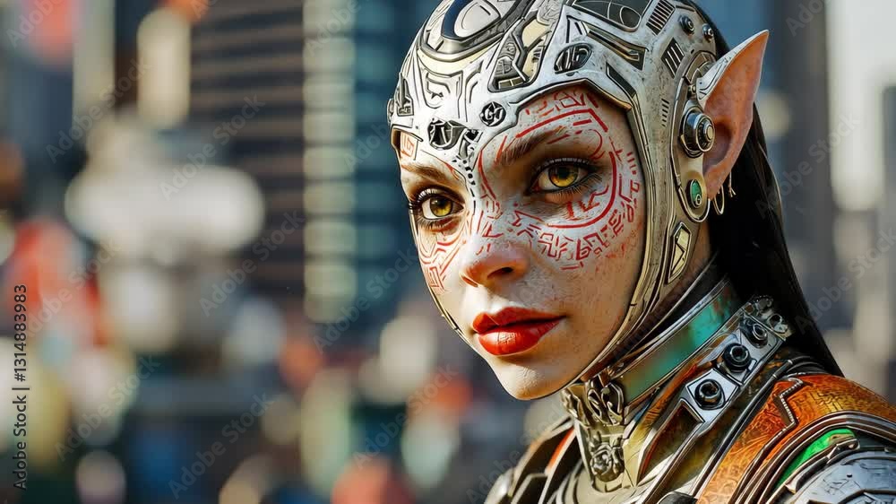 Cyberpunk Elf in a Futuristic Metropolis Cyberpunk Elf in a Futuristic Metropolis