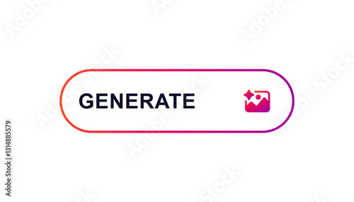 A vibrant and colorful Generate button designed specifically for producing engaging and dynamic visual content
