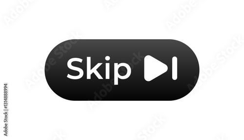 a skip button with a right arrow symbol inside a rounded shape, commonly used for media controls.