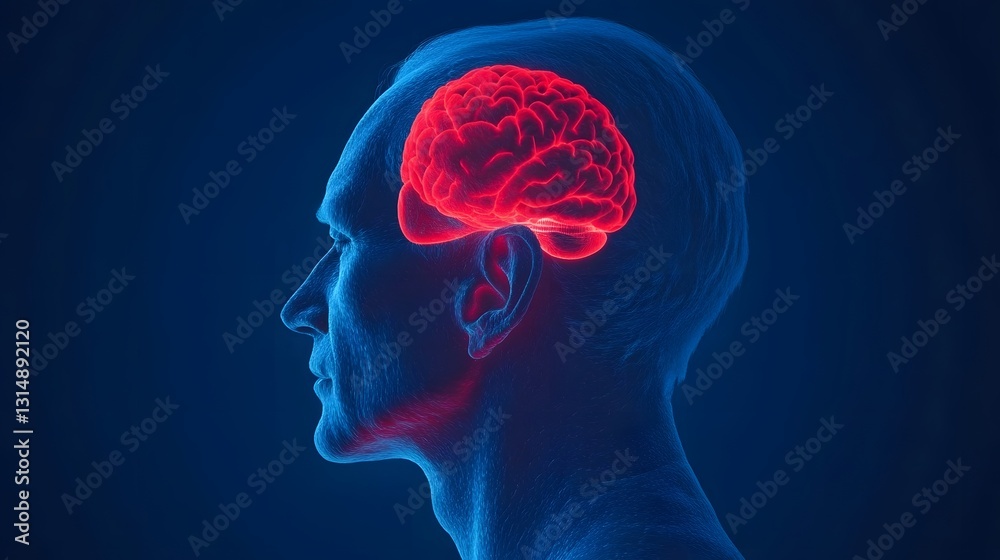 Fototapeta premium Diagram of Elderly Person's Stiffening Middle Ear Ossicles Reducing Transmission