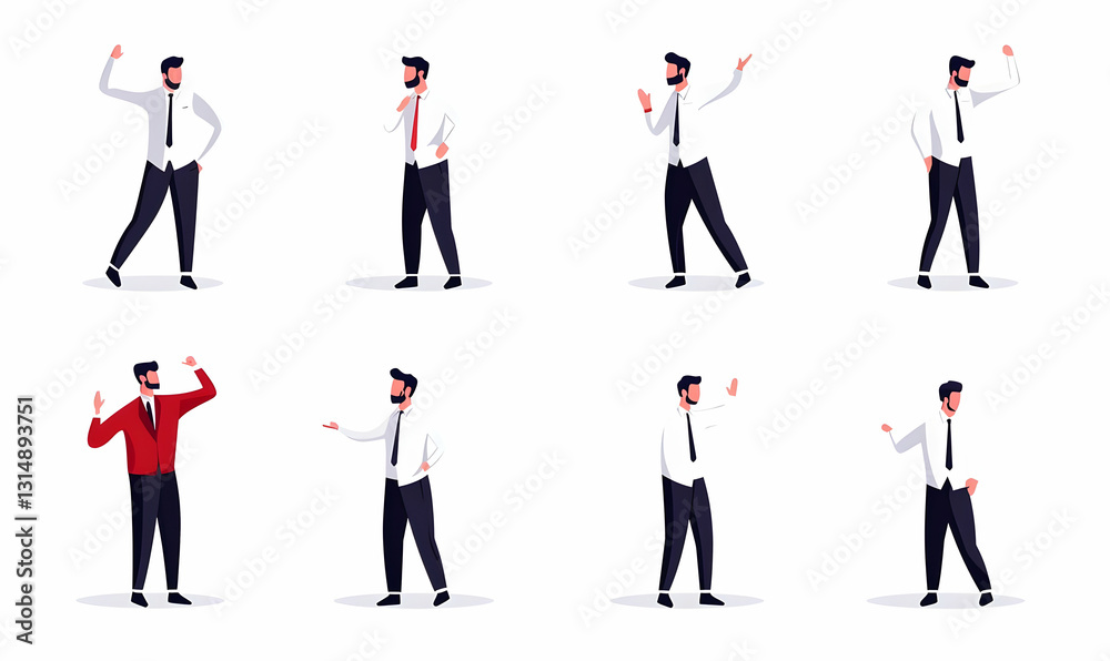 Businessman Gesturing in Various Poses for Professional Presentations Businessman Gesturing in Various Poses for Professional Presentations