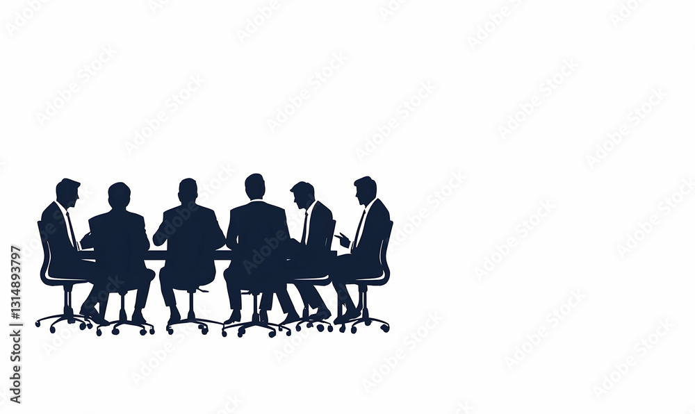 Business Meeting Silhouettes of Professionals in Formal Attire Business Meeting Silhouettes of Professionals in Formal Attire
