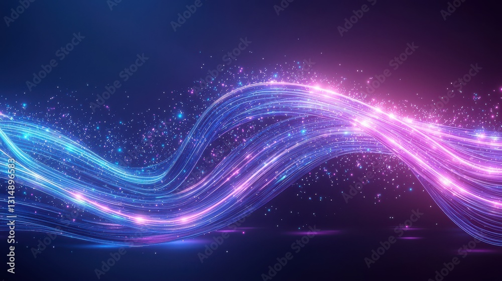 Obraz premium Mesmerizing Waves of Celestial Energy Glowing abstract cosmic swirls luminous digital backdrop and captivating galaxy inspired visuals Ethereal futuristic