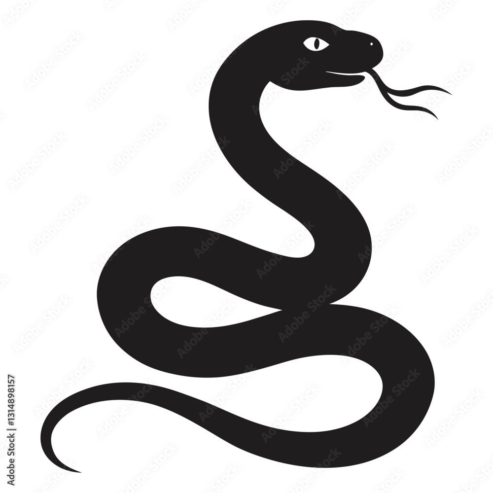 Fototapeta premium snake graphic icon snake black silhouette isolate vector