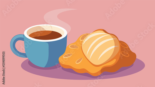 With a crunchy exterior and a soft doughy center the pastel pairs perfectly with a creamy cup of api.. Vector illustration