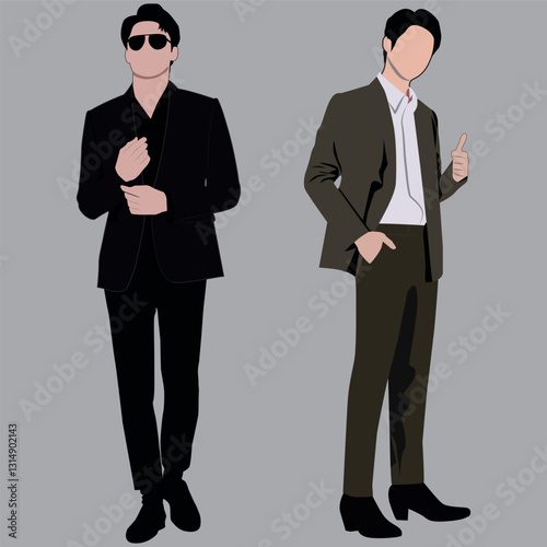 businessman and businessman suit, team, company, illustrated, silhouette, illustration, 