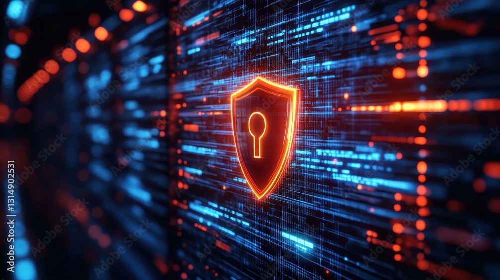 Fototapeta premium Enhancing cybersecurity measures digital space illustration high-tech environment close-up view data protection concept
