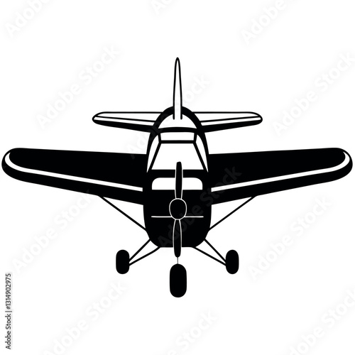 Cessna plane black silhouette.