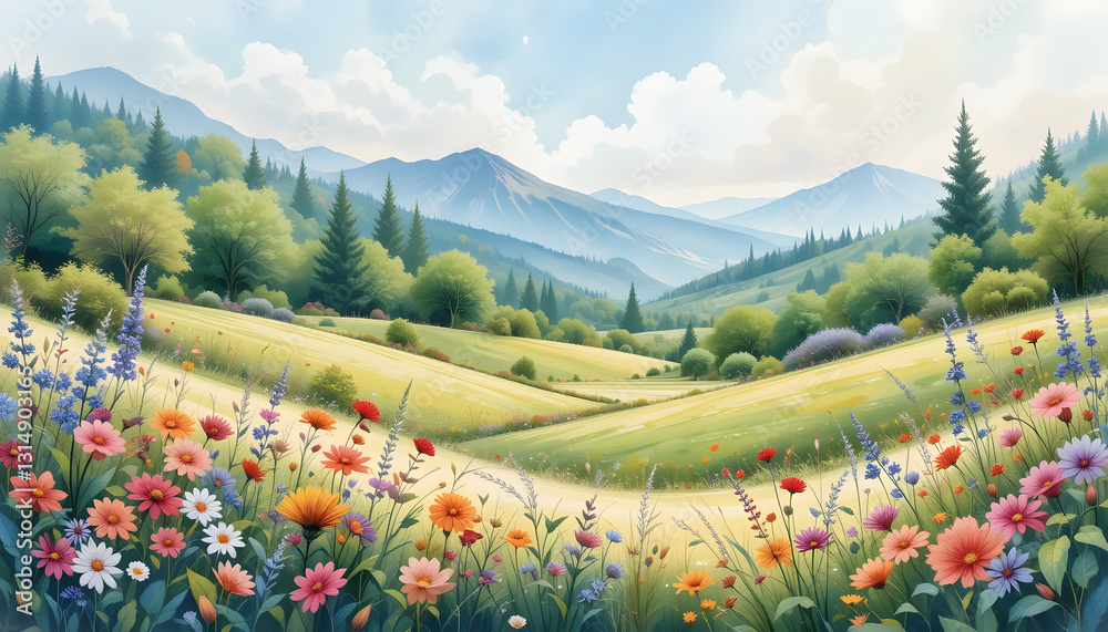 Fototapeta premium spring in the mountains