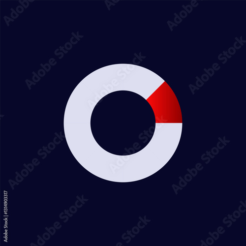 A modern circle design accented by a striking red segment, creating a bold visual impact.