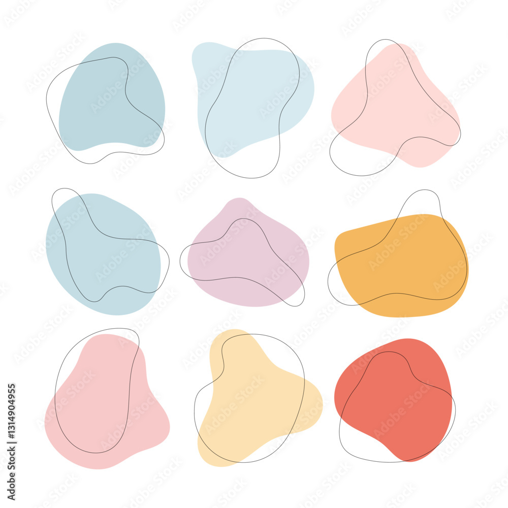 A structured grid of pastel-colored abstract shapes in a clean, minimal style. A structured grid of pastel-colored abstract shapes in a clean, minimal style.