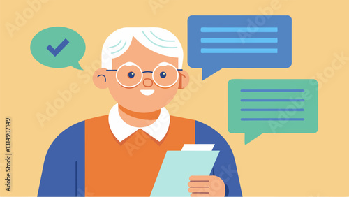A thoughtful oped written by a senior detailing the changes they would like to see in legislation regarding Medicare and social security.. Vector illustration