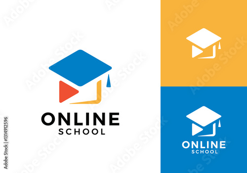 online education logo design vector graphic
