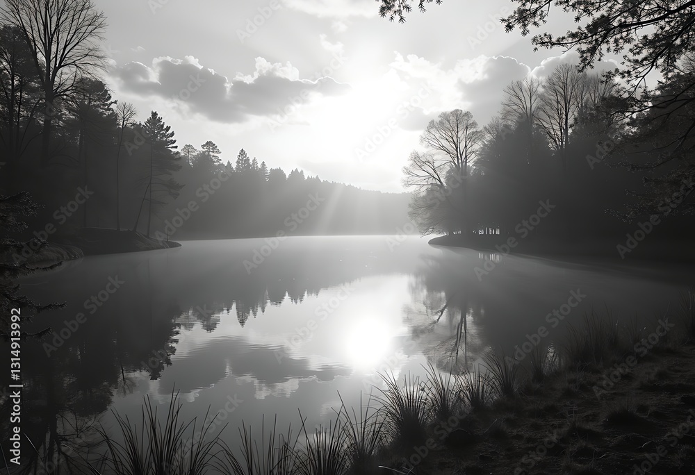 Fototapeta premium Traditional Lake with Celtic knots during filtered light