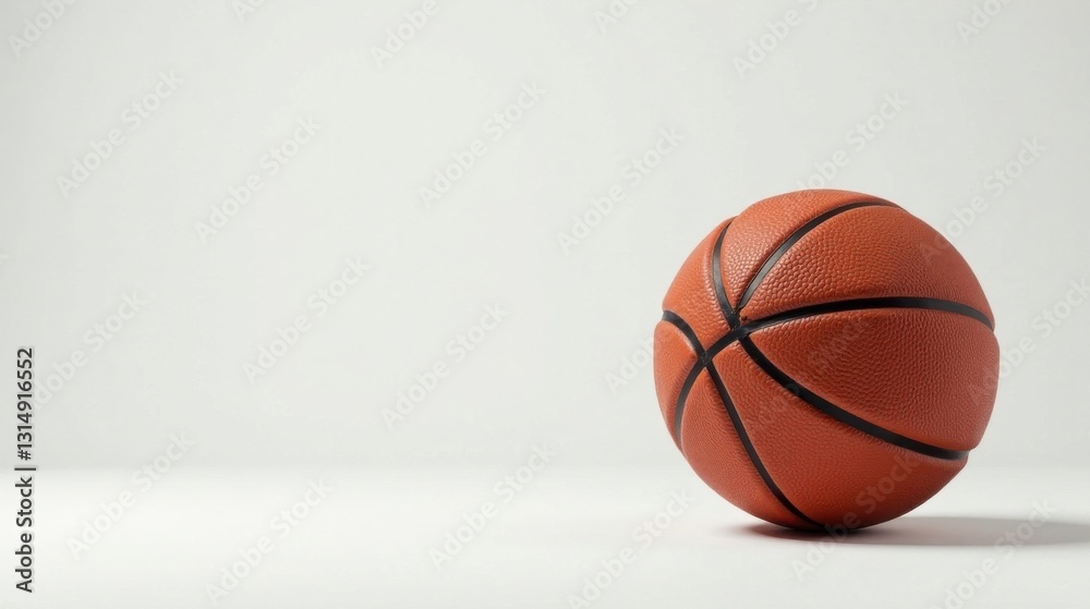 A Single Basketball on a Plain White Background, Ready for Your Design Project or Presentation