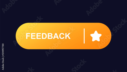 This feedback button features a vibrant orange gradient and a star icon, enhancing web design and user experience