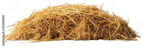 A pile of straw, isolated on transparent background