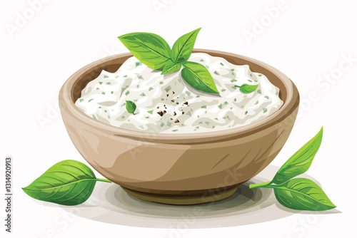 bowl of Tzatziki isolated