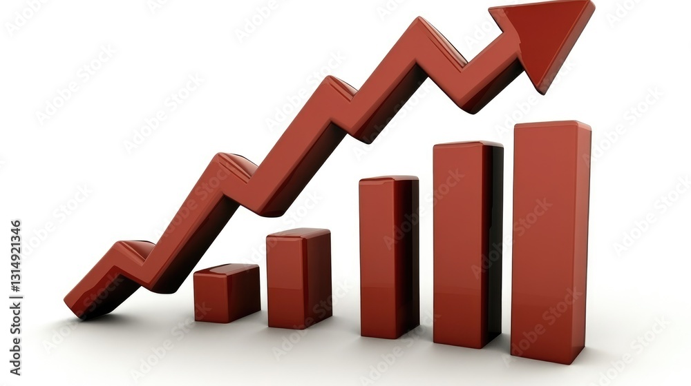 Arrow pointing upwards on a D graph, representing business scaling. Arrow pointing upwards on a D graph, representing business scaling.