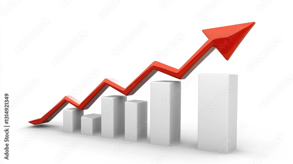 Arrow pointing upwards on a D graph, representing business scaling. Arrow pointing upwards on a D graph, representing business scaling.