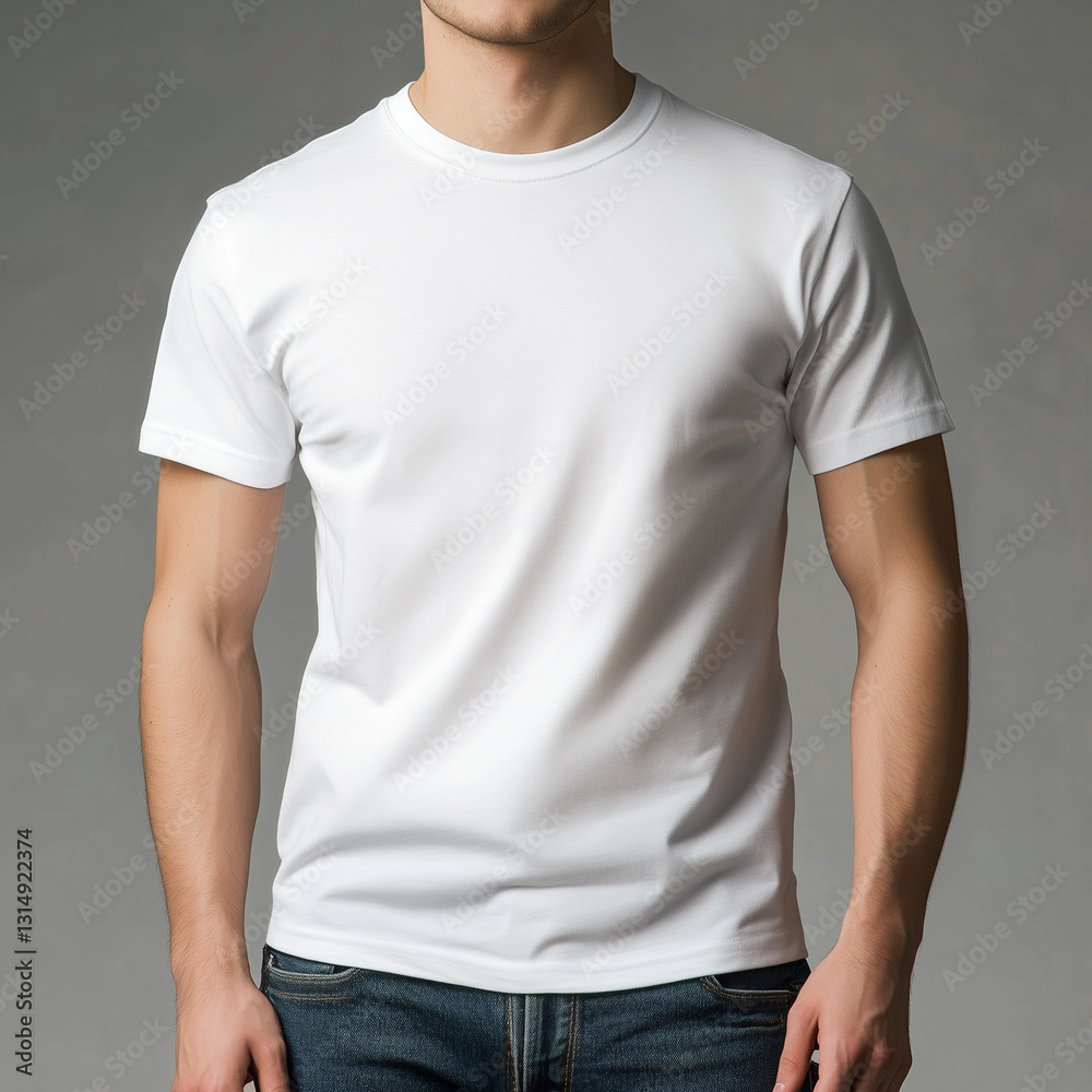 Essential White Cotton T-Shirt: A Staple in Every Wardrobe, young man in white t shirt Essential White Cotton T-Shirt: A Staple in Every Wardrobe, young man in white t shirt