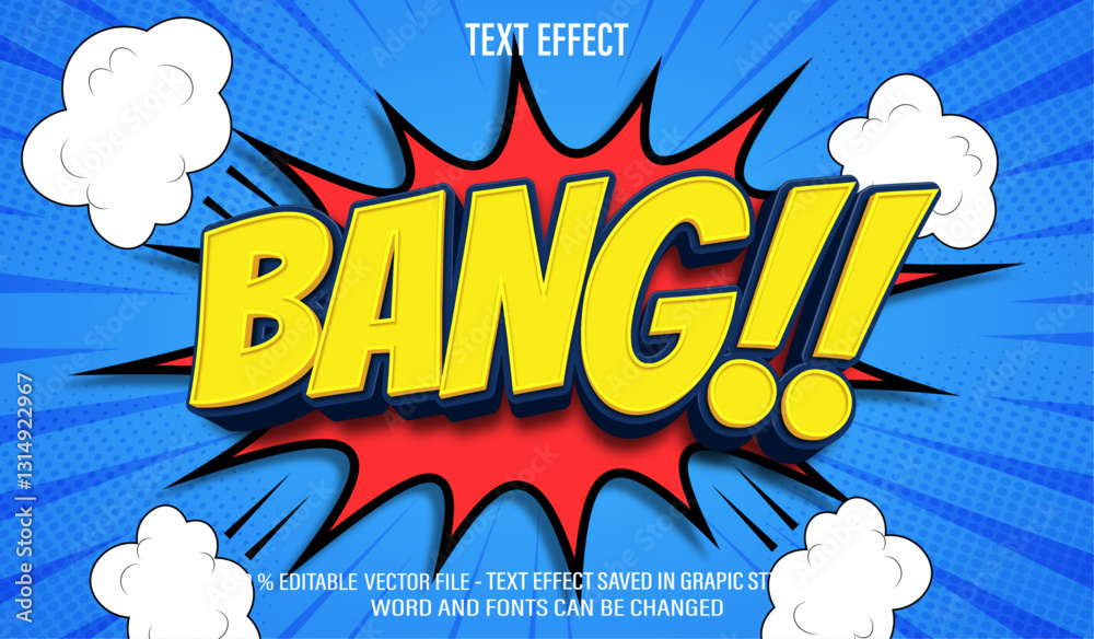 Obraz premium Bang Comic 3d editable text effect style