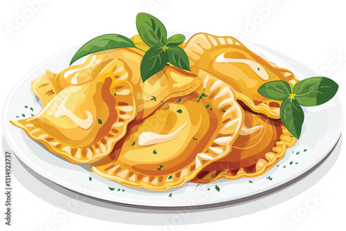 meat ravioli isolated