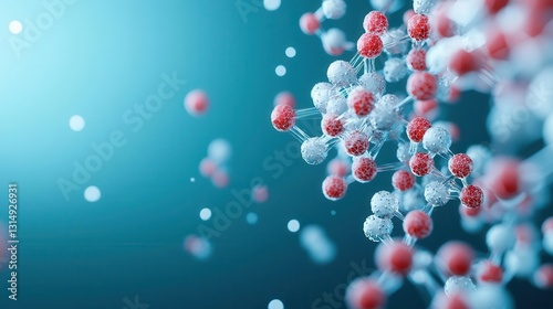 Fototapeta Naklejka Na Ścianę i Meble -  Floating 3D protein structures dynamically forming and unfolding, AIdriven bioanalysis