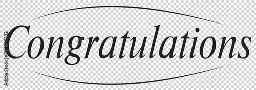 Congratulations. Beautiful greeting card poster, calligraphy black text word golden star fireworks. Hand drawn, design elements. 1176