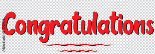 Congratulations! greeting sign . Handwritten brush lettering with academic cap. Vector design for congratulation ceremony, invitation card, banner