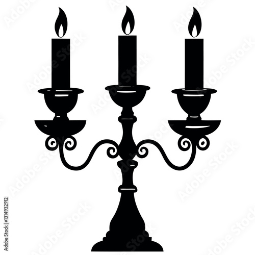 A candle holders silhouette vector style. 