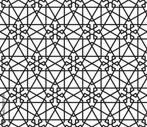 JPG Seamless girih pattern. Girih 5. Traditional Islamic Design. Mosque decoration element. Seamless geometric pattern. Seamless islamic pattern. Background illustration. Morocco seamless pattern.