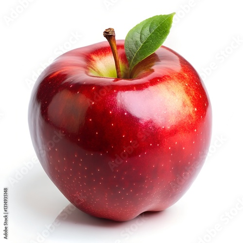 Red apple and white background 