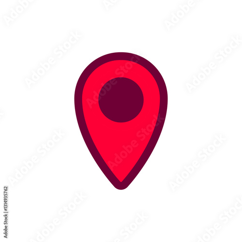 A vibrant red map pin icon representing location and navigation, ideal for digital apps and maps. Free Download A vibrant red map pin icon representing location and navigation, ideal for digital apps and maps. - GFXLoad