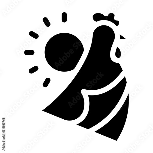 Chicken icon vector pixel perfect