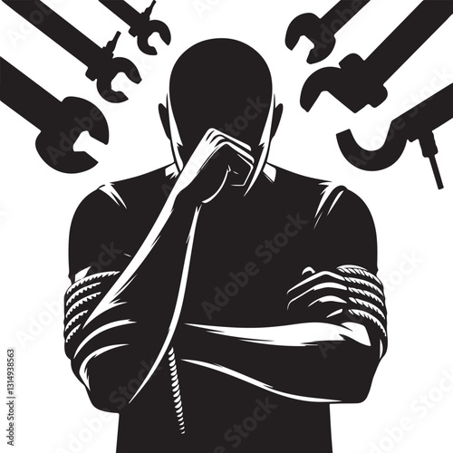 Arms crossed in disappointment vector illustration