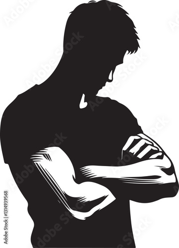 Arms crossed in disappointment vector illustration