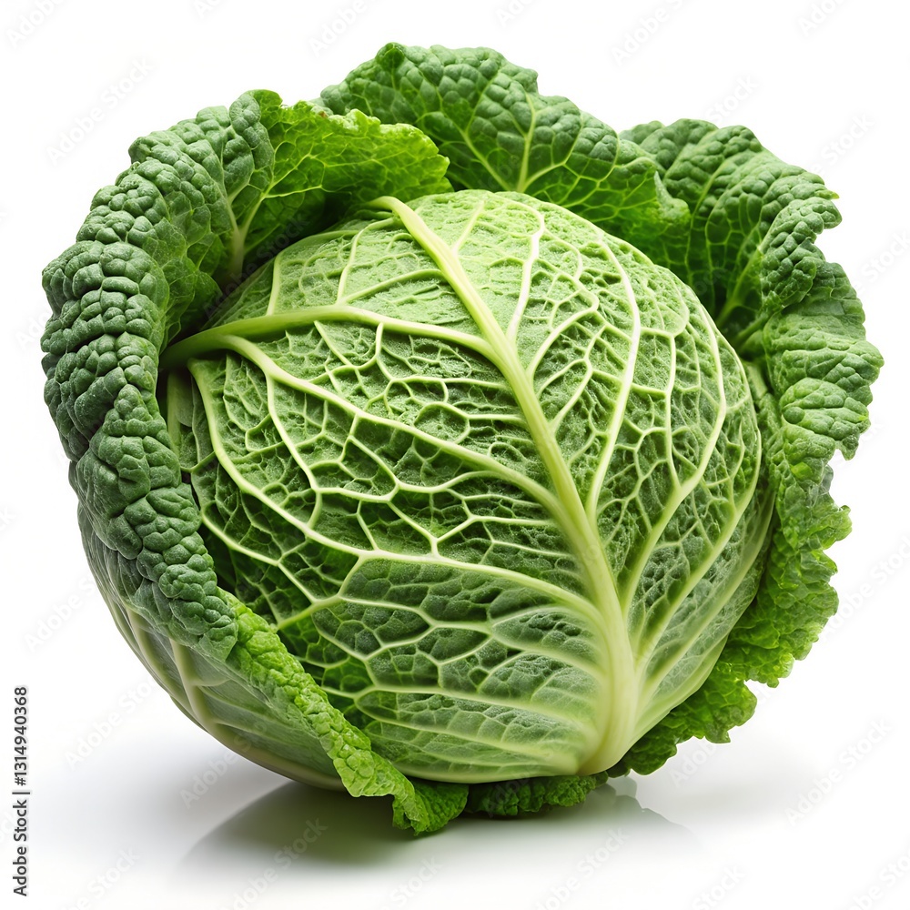 Fototapeta premium cabbage isolated on white background, full depth of field