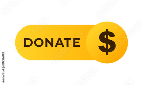 yellow donate button with bold text and a dollar symbol, offering a clear call to action.
