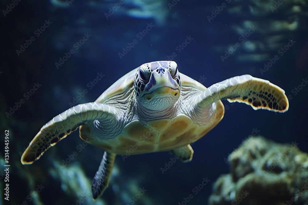 Fototapeta premium Generative AI image of vibrant underwater exotic marine life with colorful coral reef