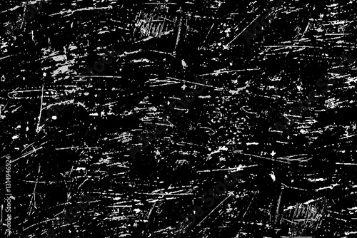 Abstract black background, grunge texture, optical glare scratches and film grain. For a vintage retro look. Trendy gradient overlay rough scratch texture for your graphic design.